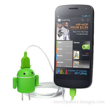 Promotions Andru Android Robot USB Cellphone Travel Charger, 5V/1A, for iPhone 5/Samsung S3/S4